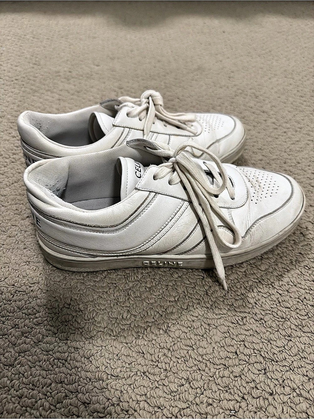CELINE CT-02 Mid Sneaker with Scratch in Calfskin Sneakers White EU 39 - Picture 2 of 5